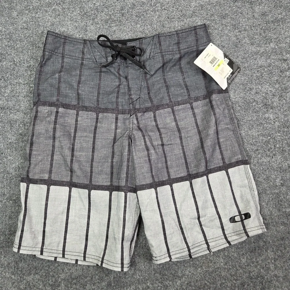 Oakley NEW Mens Gray Surf Boardshorts Swim Shorts‎ Trunks Size 30 Y2k